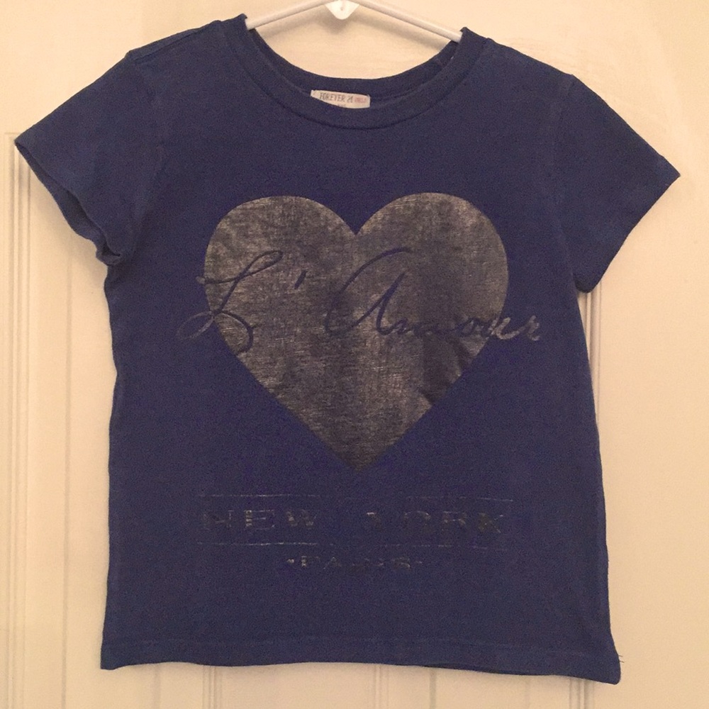 Forever 21 Blue “L’Amour” Kids T-Shirt